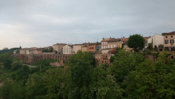 Houses overlook the Tarn