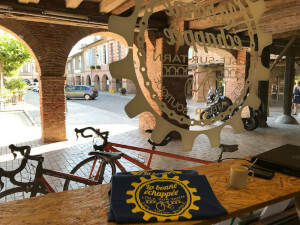 Inside the shop, looking onto Place Paul Saissac.